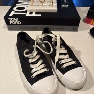 Black and White Canvas Sneakers